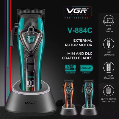 V-884C Profesyonel Saç Kesme Makinesi Şarjlı Berber Clipper