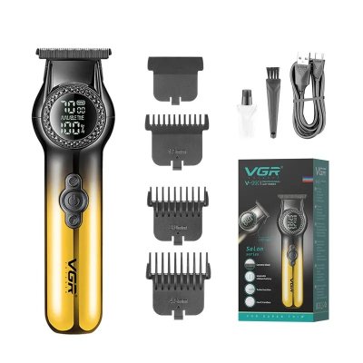 V-990 Profesyonel Saç Sakal Çizim Makinesi LED Trimmer - Sarı