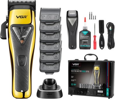 V-015 Saç Tıraş Makinesi - Çantalı, Yedek Kapaklı - Güçlü Motor