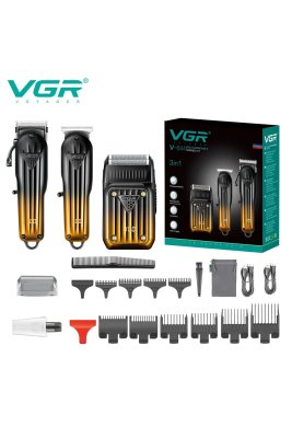V-644 Gold Serisi 3'ü 1 Arada Saç Sakal Tıraş Makinesi Seti